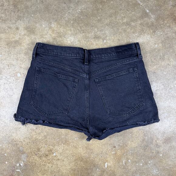 Abercrombie & Fitch Mom Short Women’s 30/10 Black High Rise Distressed Cutoff - Picture 3 of 10